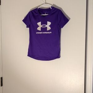 Under Armour Purple Short Sleeve Logo Performance Tee